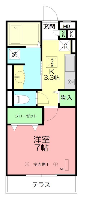 グローリー湘南Ⅱ 103号室 間取り