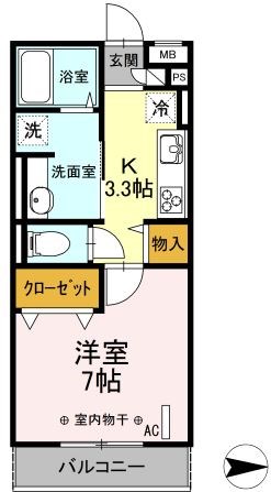 グローリー湘南Ⅱ 305号室 間取り