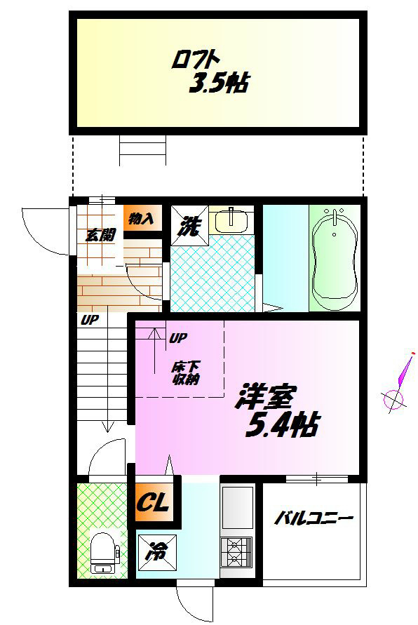 CB湘南ラティオ 105号室 間取り