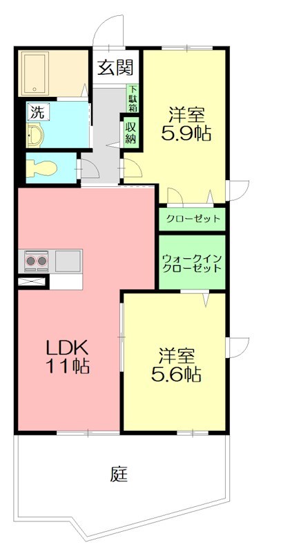 アンビエンテC 101号室 間取り