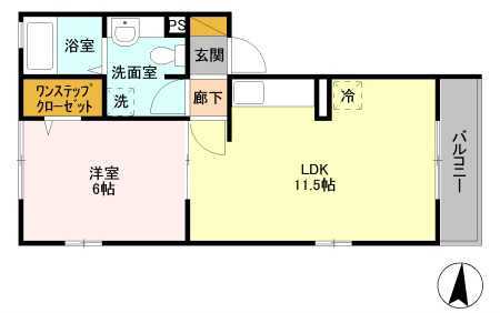 ヴェリナ旭町 201号室 間取り