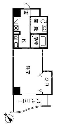 ルナスクエア 104号室 間取り