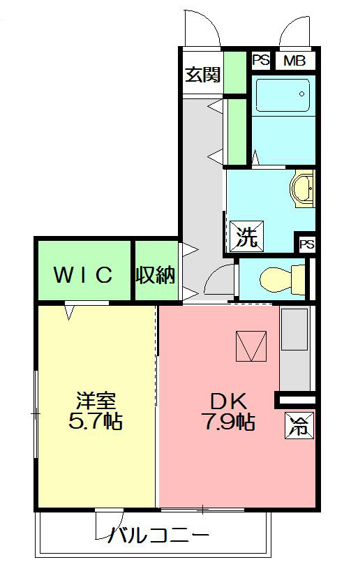 大黒屋ハイツ 三番館 203号室 間取り