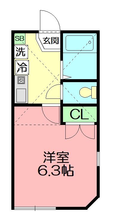 Ｃｌｏｕｄｎｉｎｅ（クラウドナイン）1 201号室 間取り