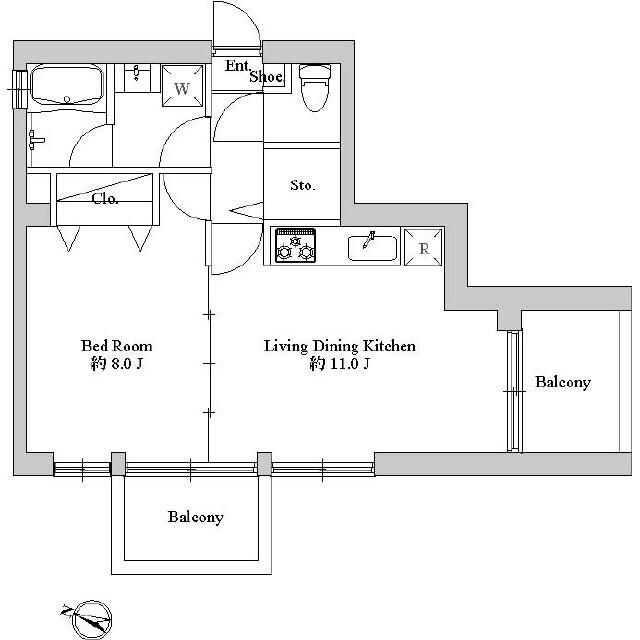シャトー マーシャン 401号室 間取り