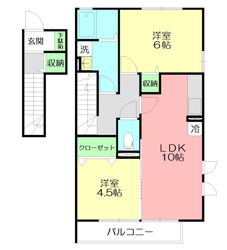 メゾンルミエール 201号室 間取り