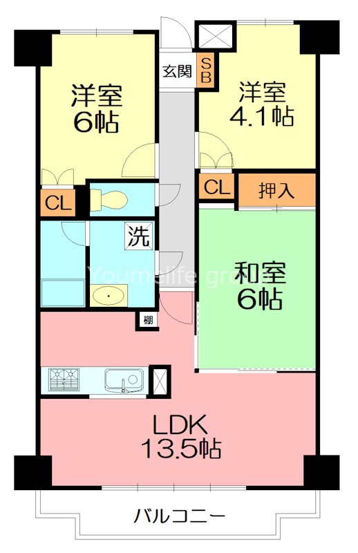 ウッドパーク本厚木 303号室 間取り