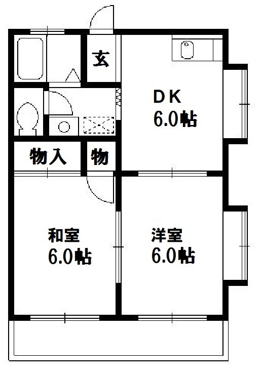 メゾンヨコヤマ 201号室 間取り