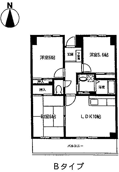 ソレイユ長後 803Ｂ号室 間取り
