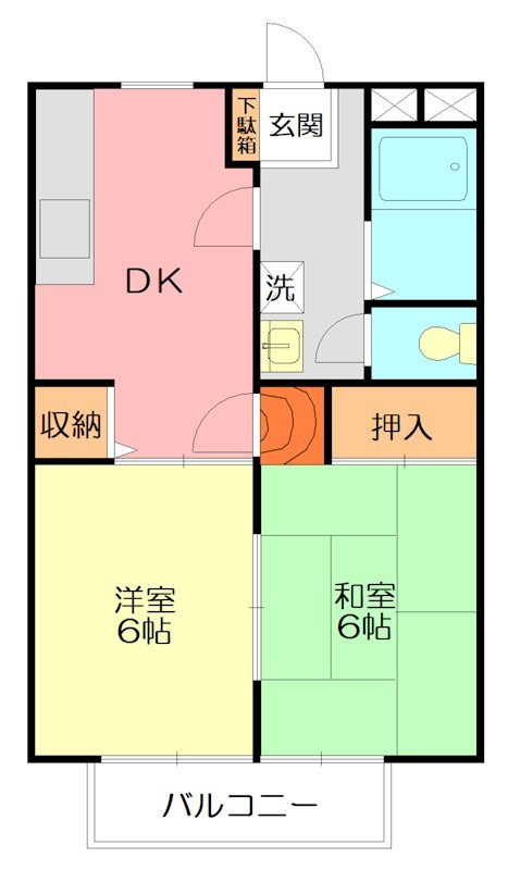 ソシア西館 102号室 間取り