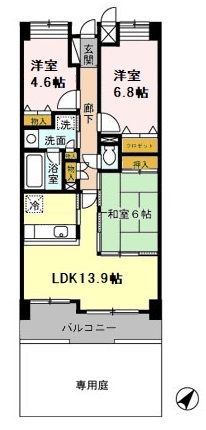 ベルシャイン厚木 103号室 間取り