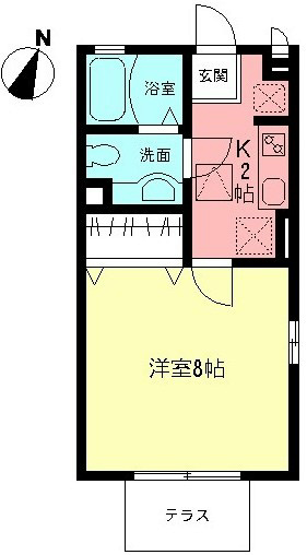 プランドール 201号室 間取り