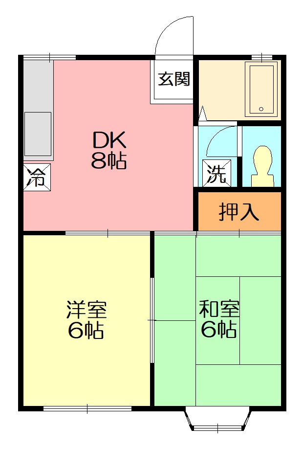 ドミシール影取 205号室 間取り