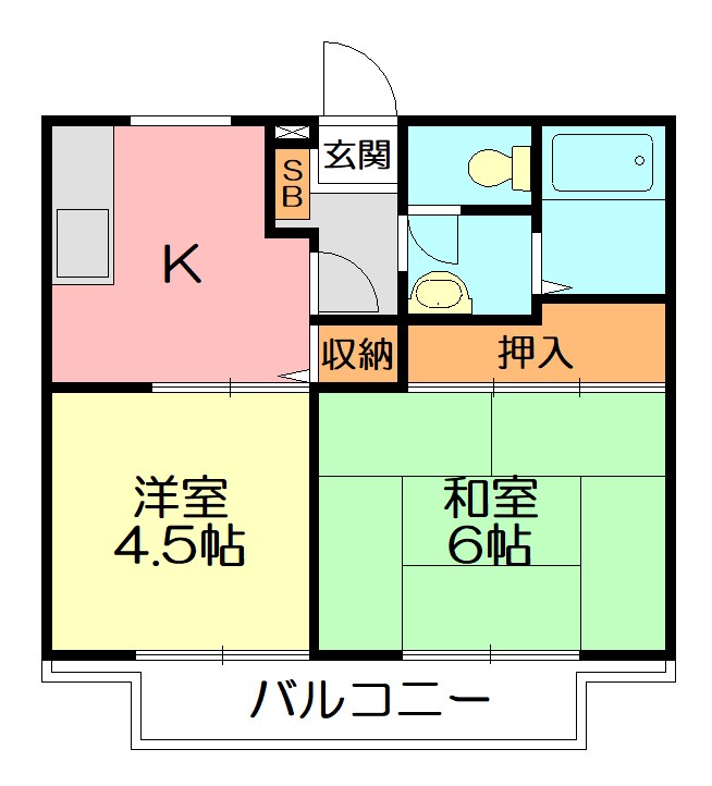 ビーラインK 201号室 間取り