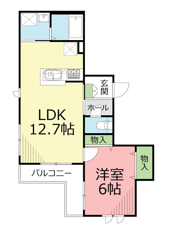 ヒルズ茅ヶ崎 202号室 間取り