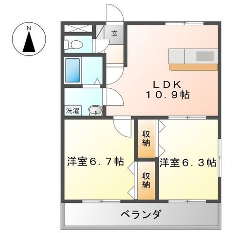 ノーブルヒル 301号室 間取り