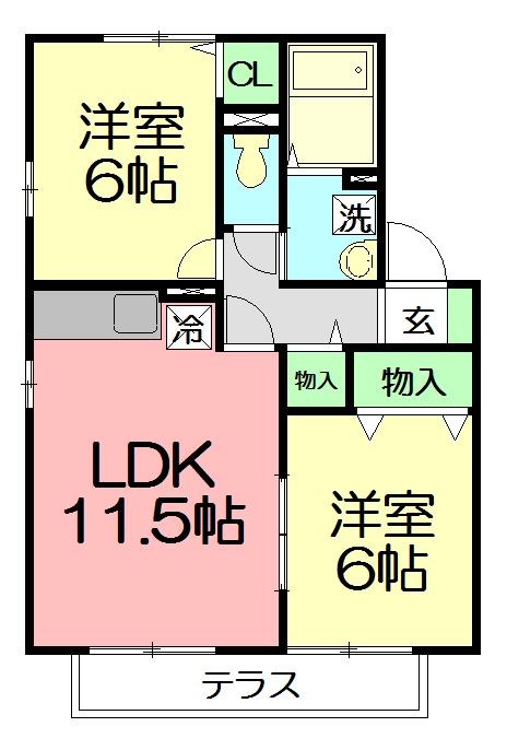 リナウル鵠沼 102号室 間取り