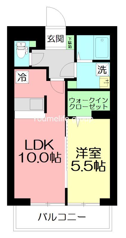 エバーグリーン 203号室 間取り