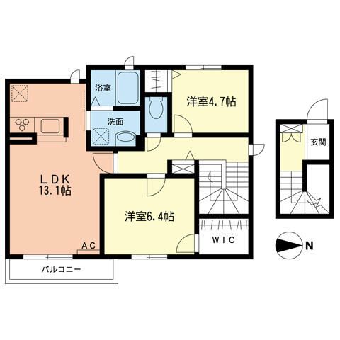 アロンド 201号室 間取り