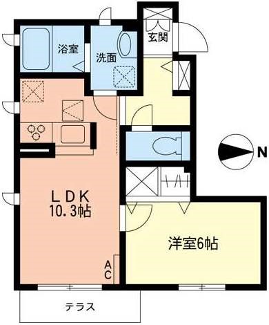 アロンド 102号室 間取り