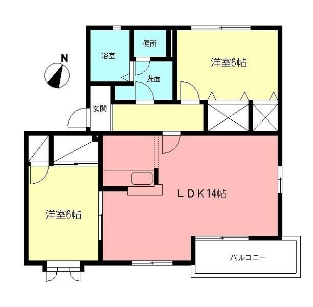 アムールⅢ 201号室 間取り