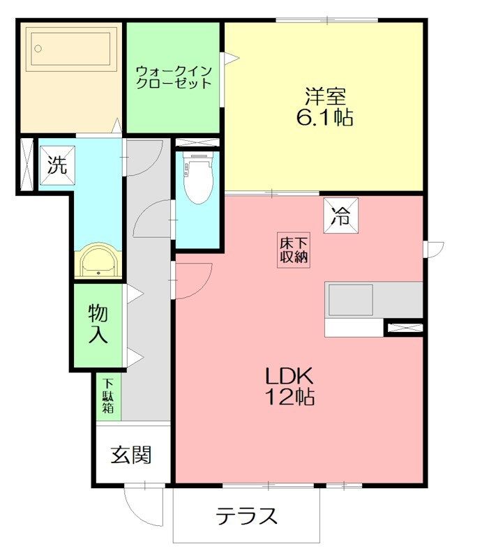 カルム　フルール  102号室 間取り