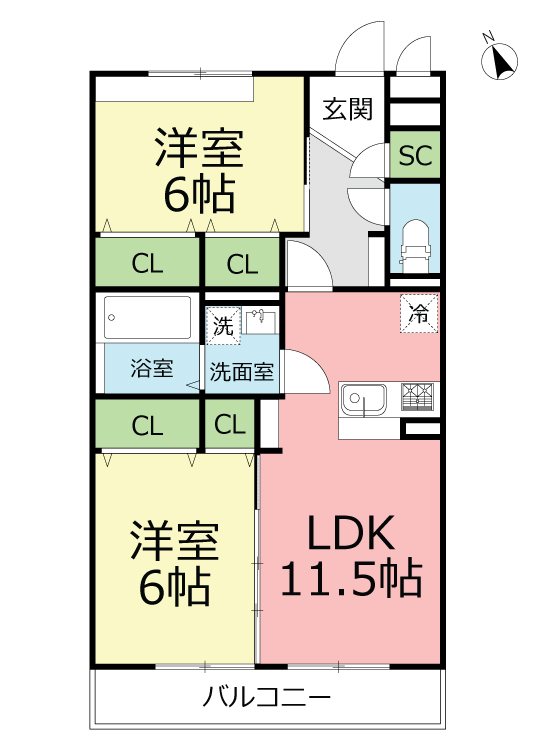 グレイスコート湘南 202号室 間取り