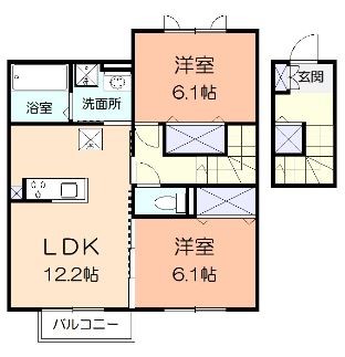 スプリーム西湘 202号室 間取り