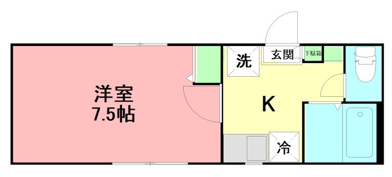 ハウズライフ本厚木駅前館 102号室 間取り