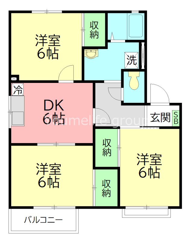 マルベリーＢ 203号室 間取り