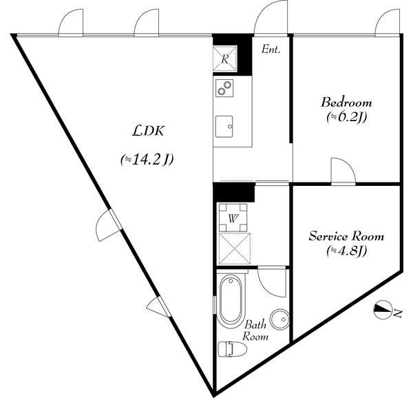 WEEKEND HOUSE ALLEY 105号室 間取り