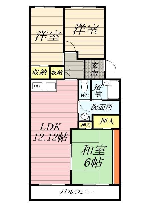 グリーンハイムイヌヰ　4号棟 402号室 間取り