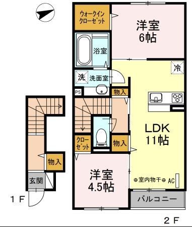 セジュール本覚寺 205号室 間取り