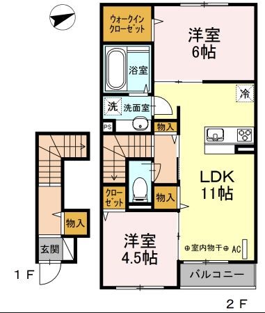 セジュール本覚寺 205号室 間取り