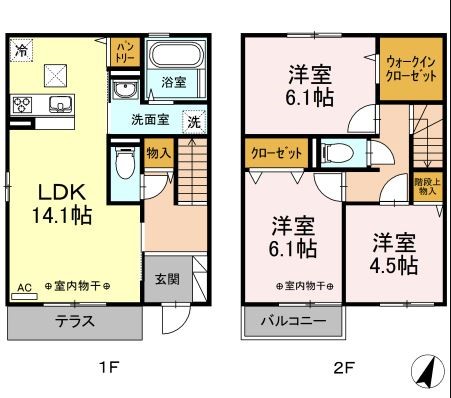 グリーンテラス 101号室 間取り