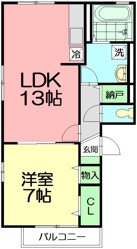エバーグリーン湘南Ⅱ 201号室 間取り