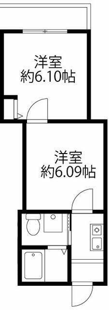 カインドネス本厚木 101号室 間取り