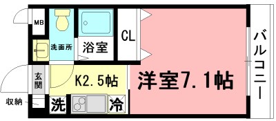 フィオーレ茅ヶ崎 402号室 間取り