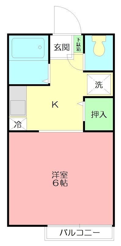 シティハイム六会壱番館 202号室 間取り