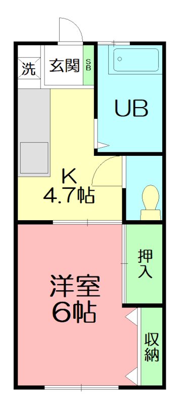 ドミール五番館 104号室 間取り