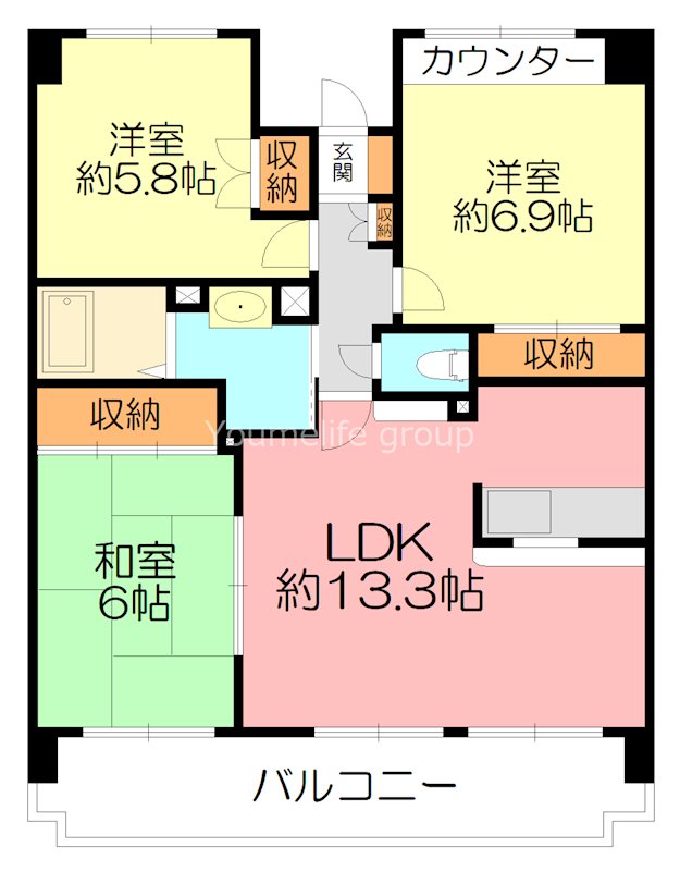 ドムス厚木南 203号室 間取り