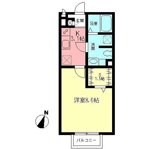 アミカ湘南B 205号室 間取り
