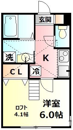 CASA ORISE Ⅱ 102号室 間取り