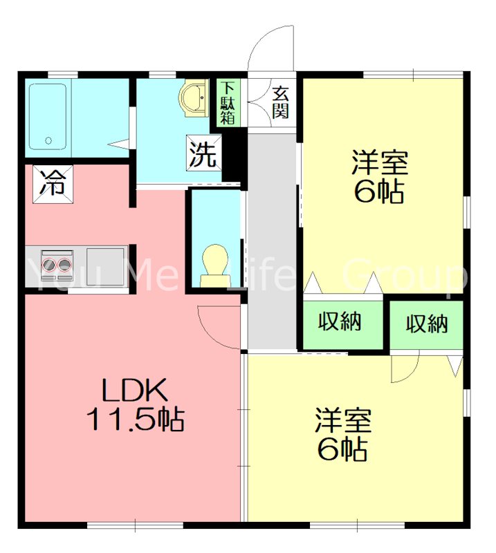 シャテニエ ボワ コート D 102号室 間取り