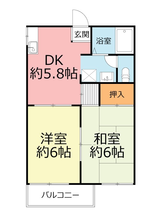 アーバン日の森A棟 202号室 間取り