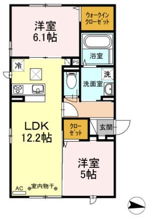 サークルモコ湘南台 201号室 間取り