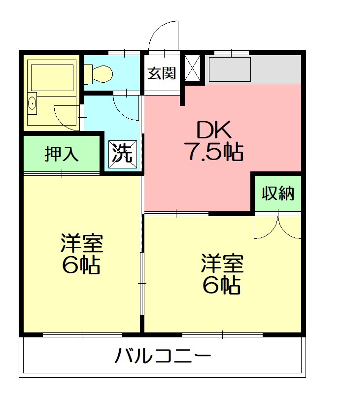 フローラルマンション 201号室 間取り