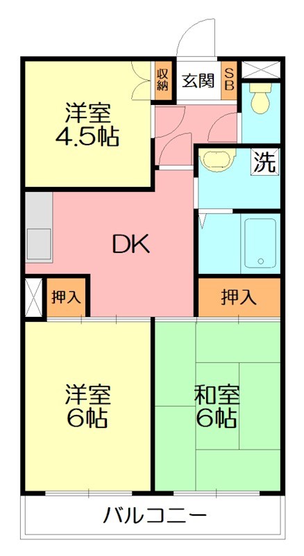 栄ハイツ 202号室 間取り