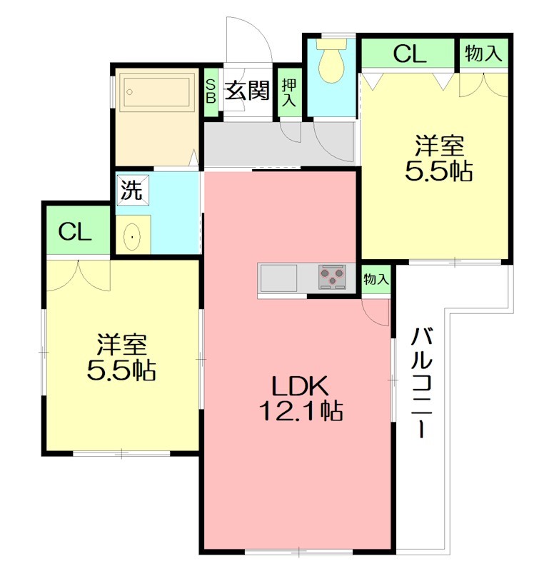 ルミエールNK 201号室 間取り