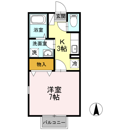 プリシェール松風 201号室 間取り
